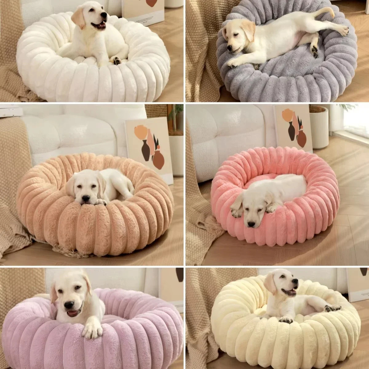 Lit Douillet en Forme de Donuts pour Petits et Chiens moyens