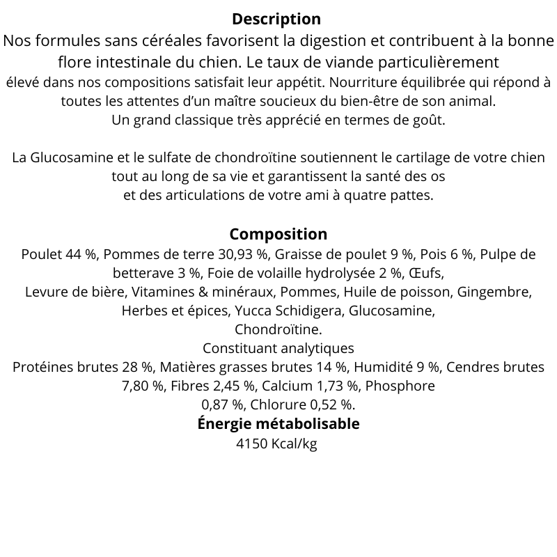 Croquettes Sans Céréales pour Petit Chien Adulte en 12Kg