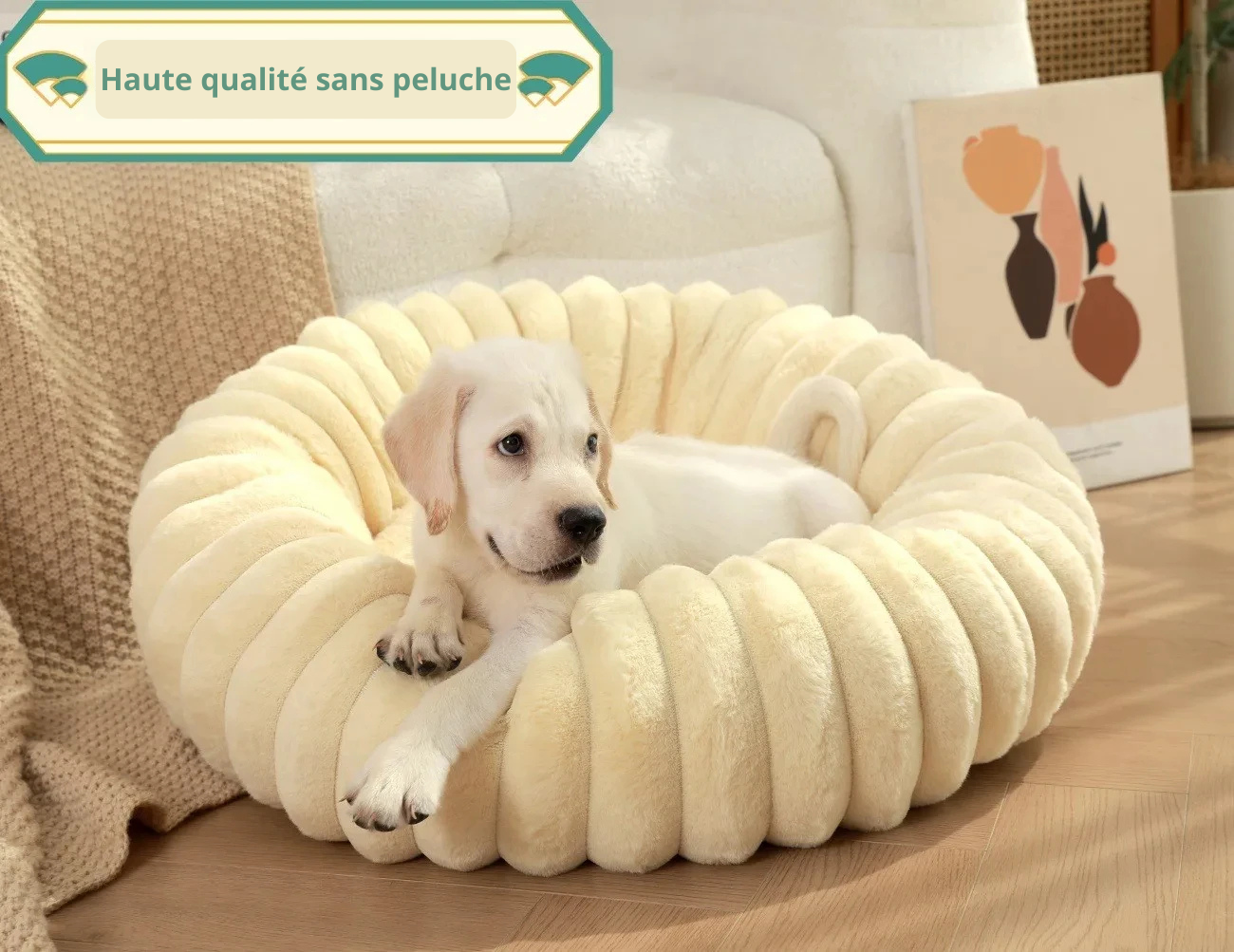 Lit Douillet en Forme de Donuts pour Petits et Chiens moyens