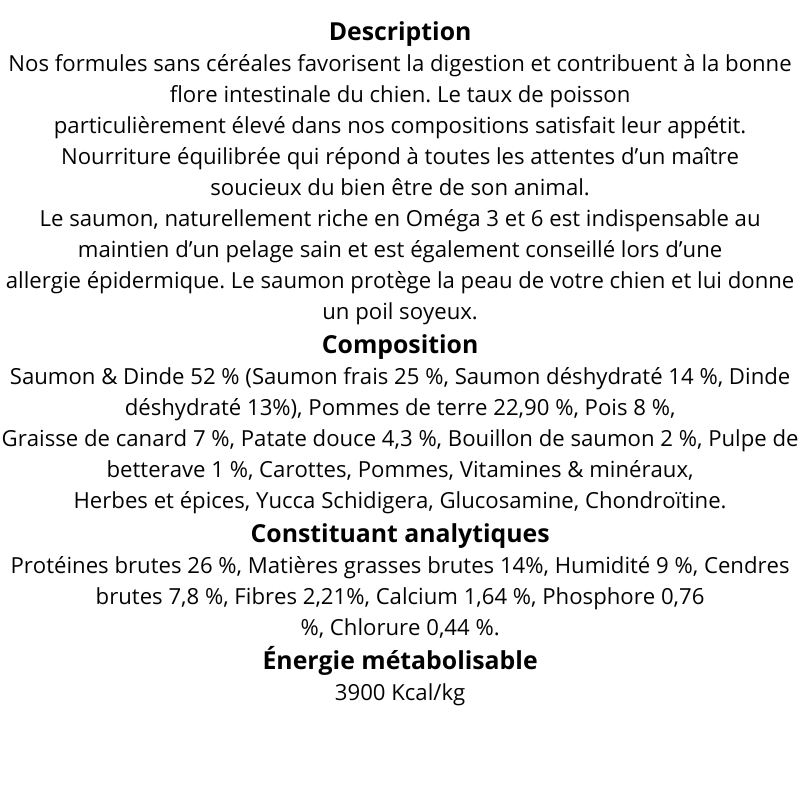 Croquettes Premium au Saumon pour Chien Adulte en 12Kg