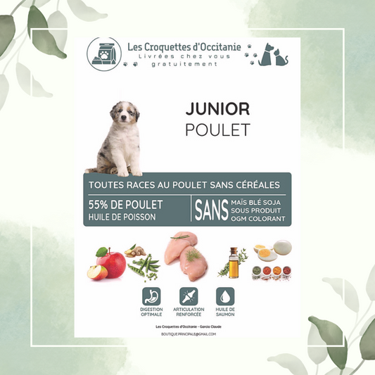 Croquettes Chiot Poulet Sans Céréales 55% en 12Kg