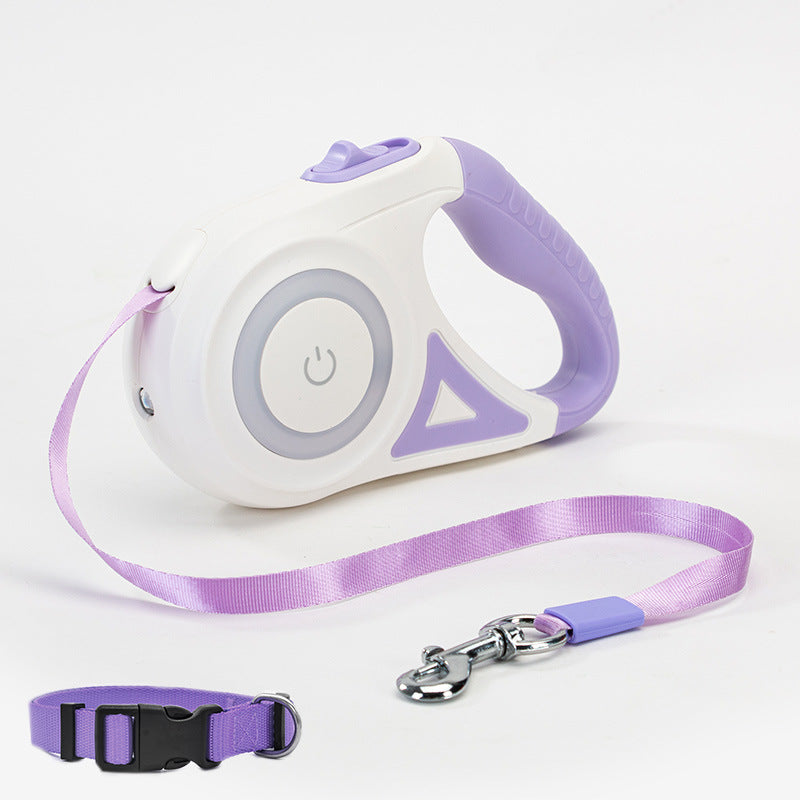 Laisse Rétractable et éclairante pour Chien - Contrôle Total & Liberté | La Niche à Chien, violet