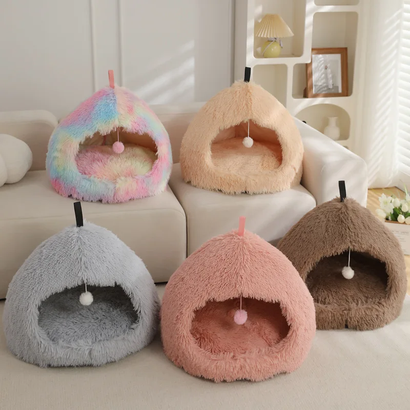 Niche Cocon Douillet en forme de poire - Couchage Confortable pour Chien ou Chat