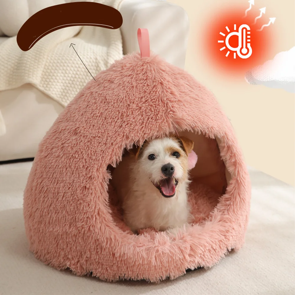 Niche Cocon Douillet en forme de poire - Couchage Confortable pour Chien ou Chat