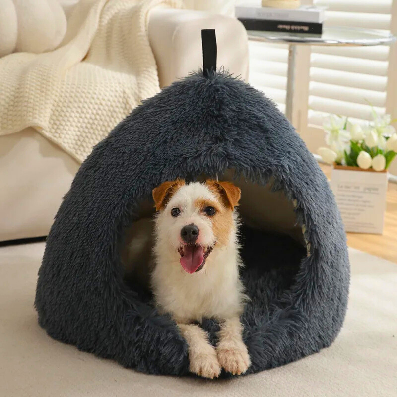 Niche Cocon Douillet en forme de poire - Couchage Confortable pour Chien ou Chat