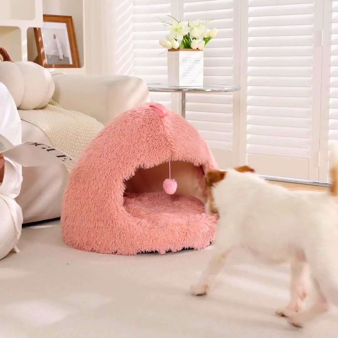 Niche Cocon Douillet en forme de poire - Couchage Confortable pour Chien ou Chat