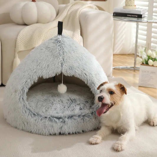 Niche Cocon Douillet en forme de poire - Couchage Confortable pour Chien ou Chat