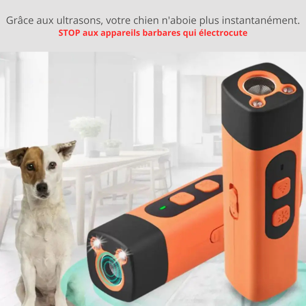 Répulsif Anti-Aboiement Ultrasonique Rechargeable - Dressage Chien Efficace